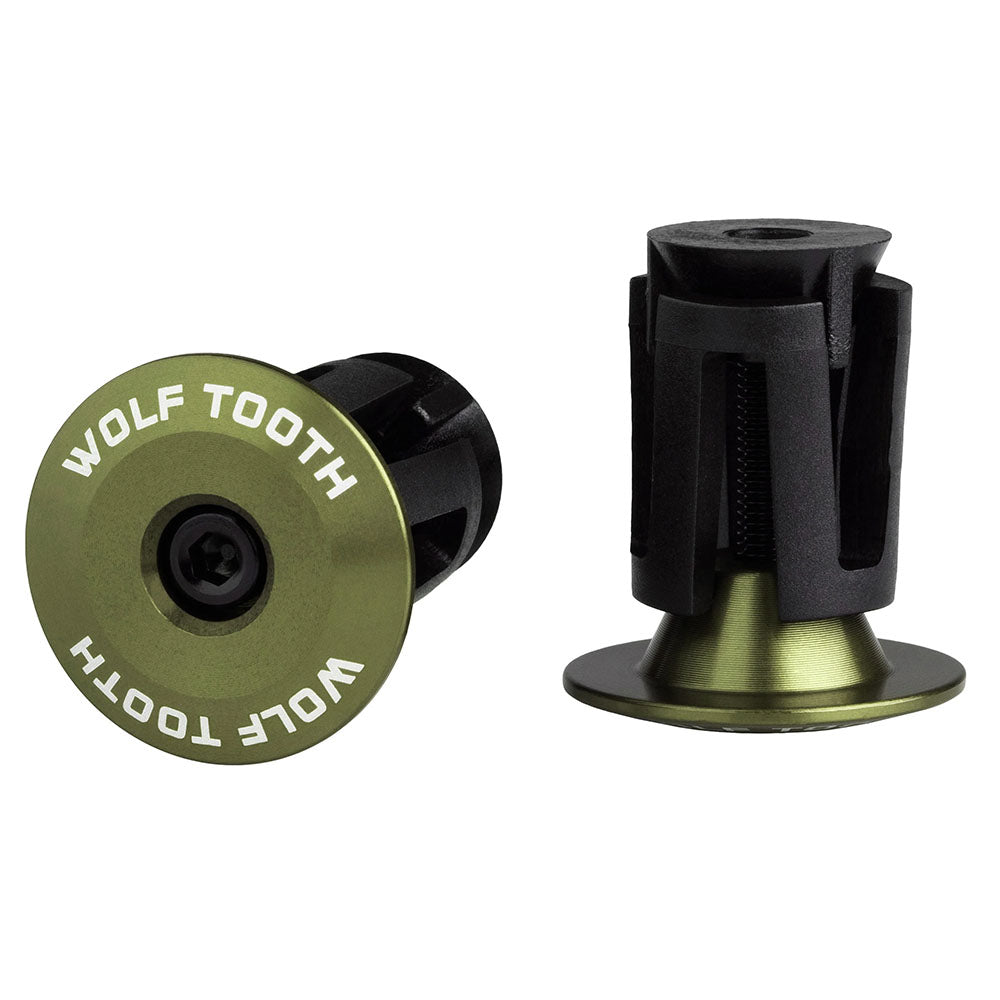 Bars Ends & Plugs Wolf Tooth Wolf Tooth Alloy Bar End Plugs - Olive Dark Slate Gray
