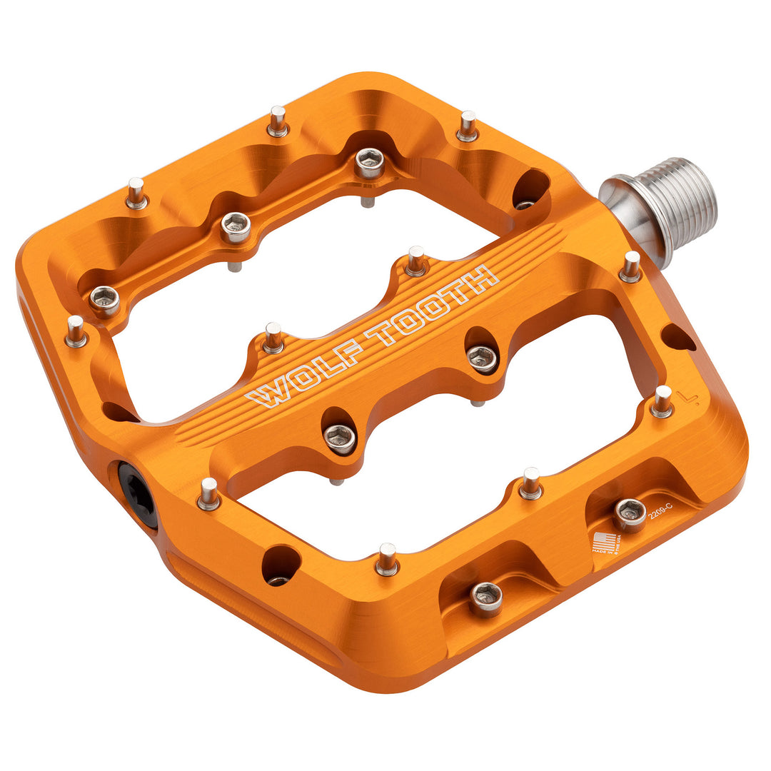 Pedals Wolf Tooth Wolf Tooth Components Waveform Platform Pedal Small - Orange Chocolate