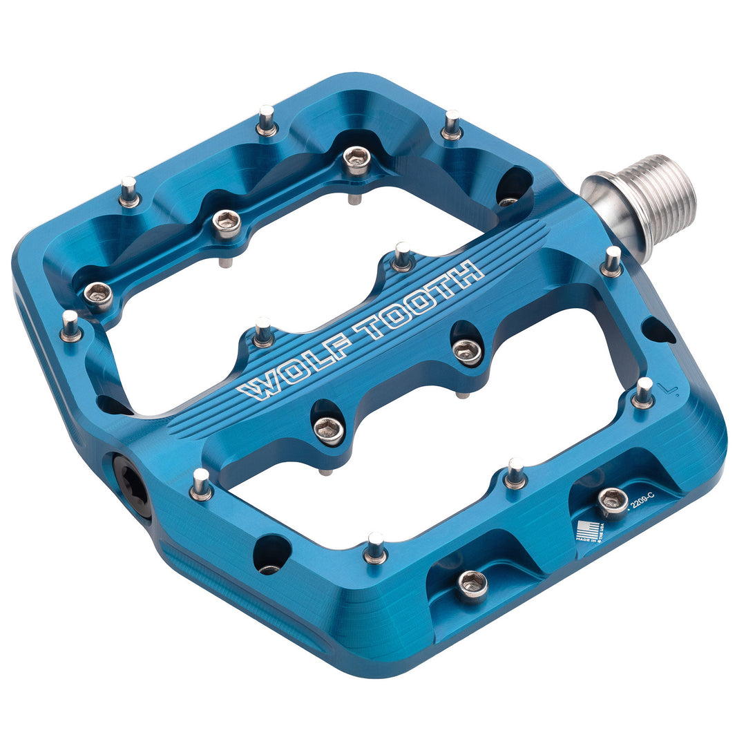 Pedals Wolf Tooth Wolf Tooth Components Waveform Platform Pedal Small - Blue Steel Blue
