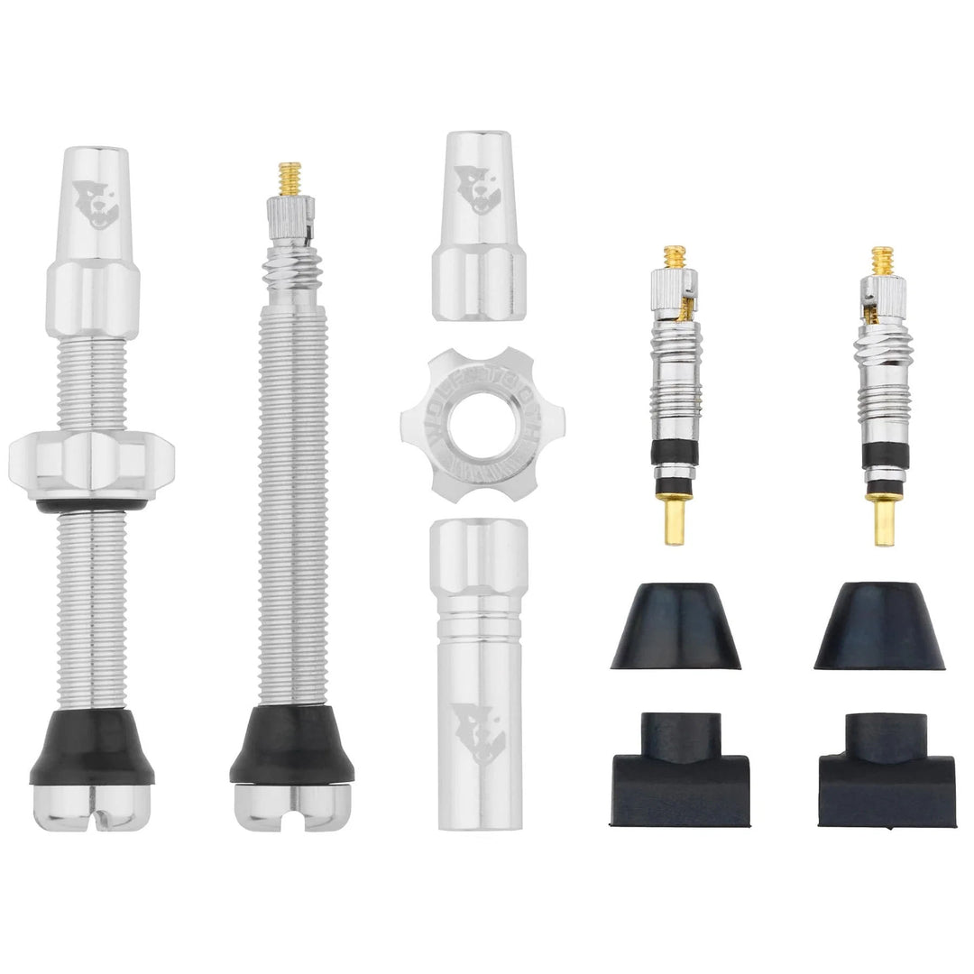Tubeless Valves Wolf Tooth Wolf Tooth Tubeless Valve Stem Kit - 44 mm Silver Light Gray