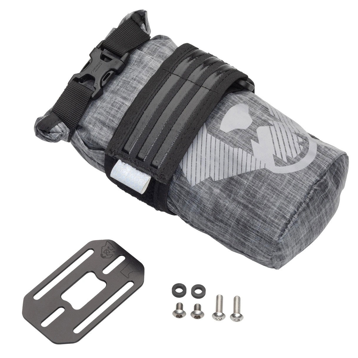 Tool Wrap Wolf Tooth Wolf Tooth B-RAD TekLite Roll-Top Bag and Mounting Plate - 1L Black Dim Gray