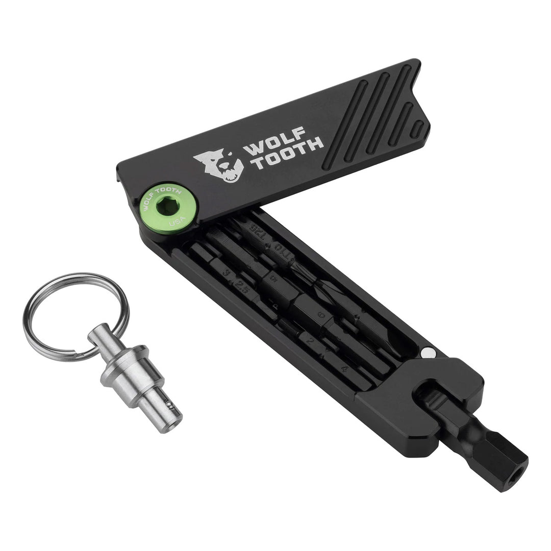 Multi Tools Wolf Tooth Wolf Tooth 6-Bit Hex Wrench Multi-Tool with Keyring - Green Dark Slate Gray