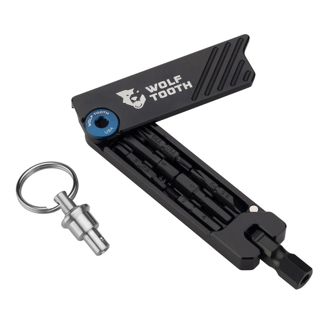 Multi Tools Wolf Tooth Wolf Tooth 6-Bit Hex Wrench Multi-Tool with Keyring - Blue Dark Slate Gray