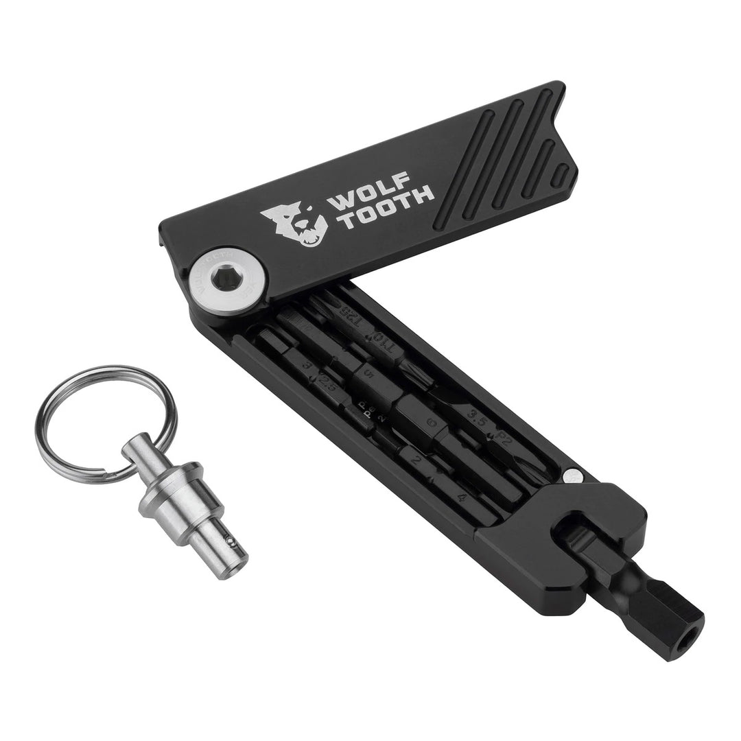 Multi Tools Wolf Tooth Wolf Tooth Components 6-Bit Hex Wrench Multi-Tool w/ Key Ring Silver Dark Slate Gray