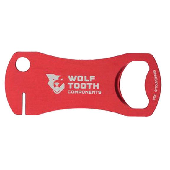 Multi Tools Wolf Tooth Wolf Tooth Components Bottle Opener and Rotor Truing Tool Red Maroon