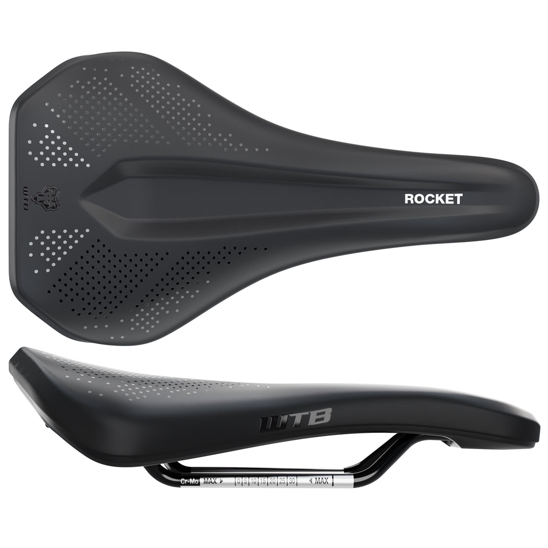Saddles WTB WTB Rocket Saddle - Chromoly Black Medium Fusion Form Dark Slate Gray