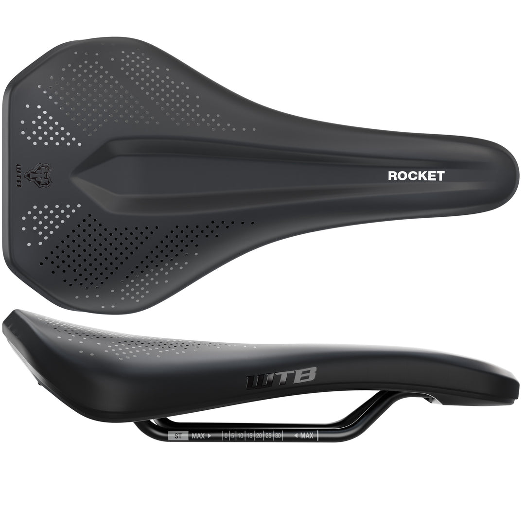 Saddles WTB WTB Rocket Saddle - Steel Black Medium Fusion Form Dark Slate Gray