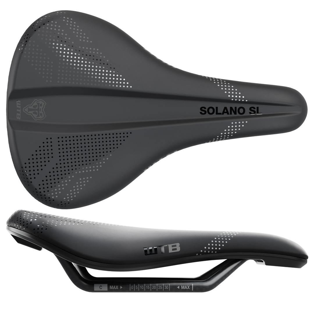 Saddles WTB WTB Solano SL Saddle - Carbon Black Wide Fusion Form Dark Slate Gray