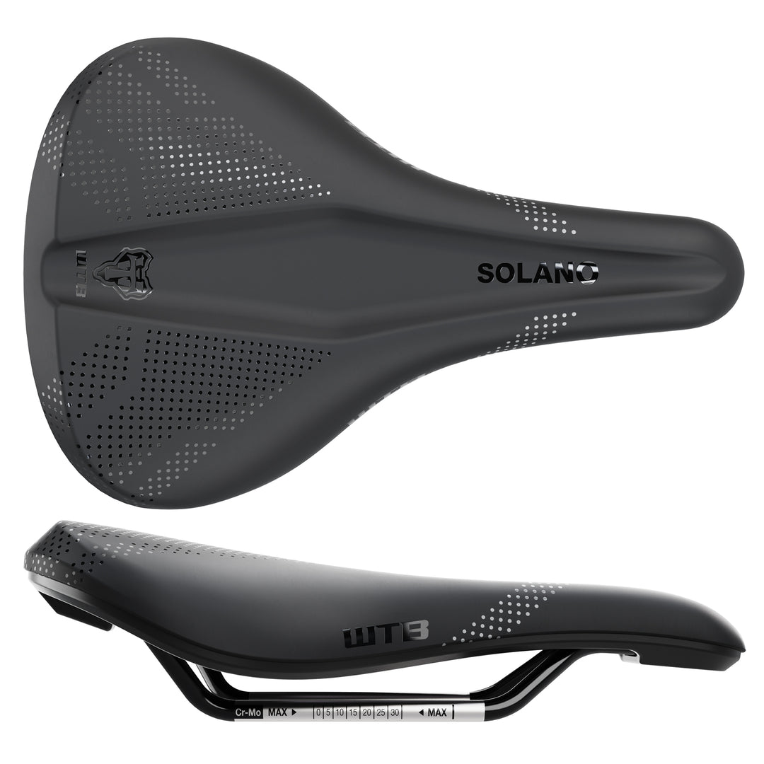 Saddles WTB WTB Solano Saddle - Chromoly Black Wide Fusion Form Dark Slate Gray