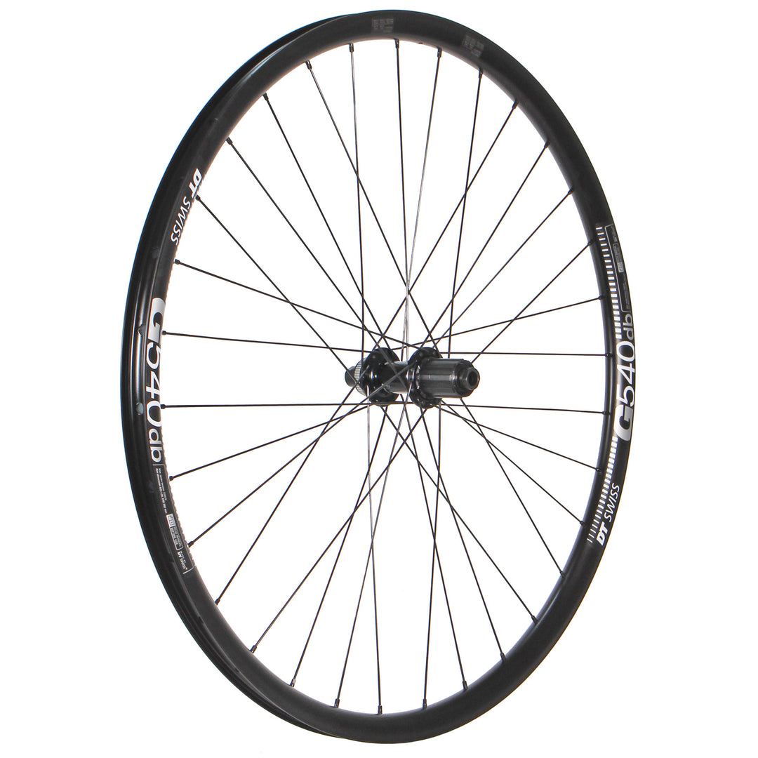 Wheels Wheel Factory Wheel Factory DT G540 700c Shimano RS470 CL 12x142 TA HG rd Dark Slate Gray