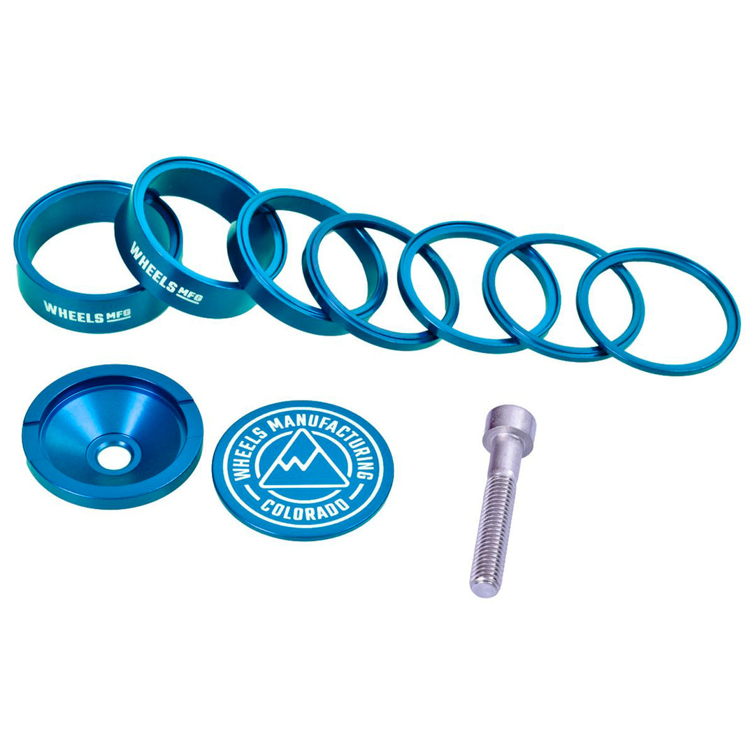 Headset Spacers Wheels Manufacturing Wheels Manufacturing Pro StackRight Headset Spacer Kit - Teal Lavender