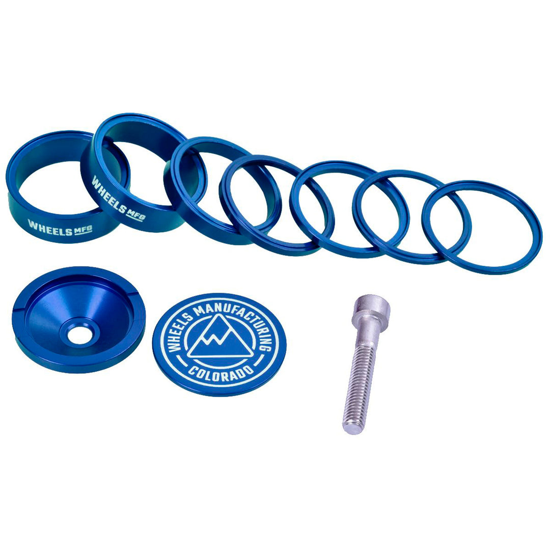 Headset Spacers Wheels Manufacturing Wheels Manufacturing Pro StackRight Headset Spacer Kit - Blue Dark Slate Blue