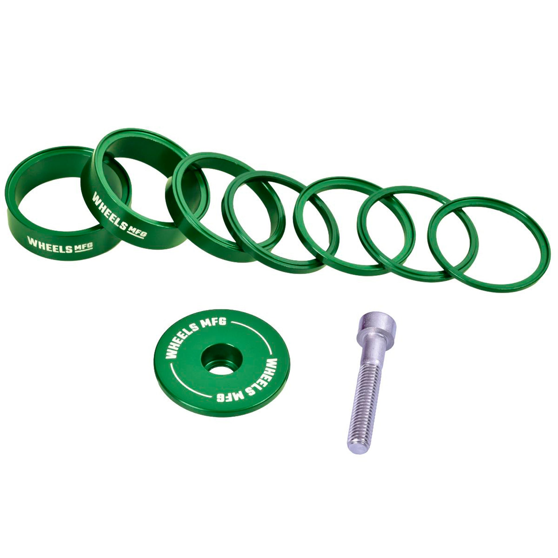 Headset Spacers Wheels Manufacturing Wheels Manufacturing Essential StackRight Headset Spacer Kit - Green Sea Green