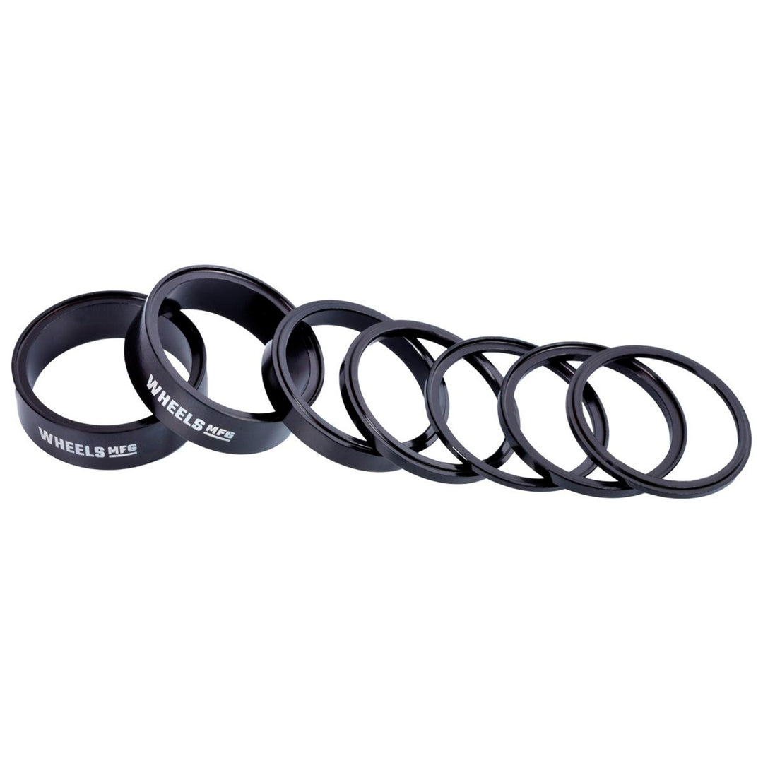 Headset Spacers Wheels Manufacturing Wheels Manufacturing StackRight Headset Spacer Kit - Black Dark Slate Gray
