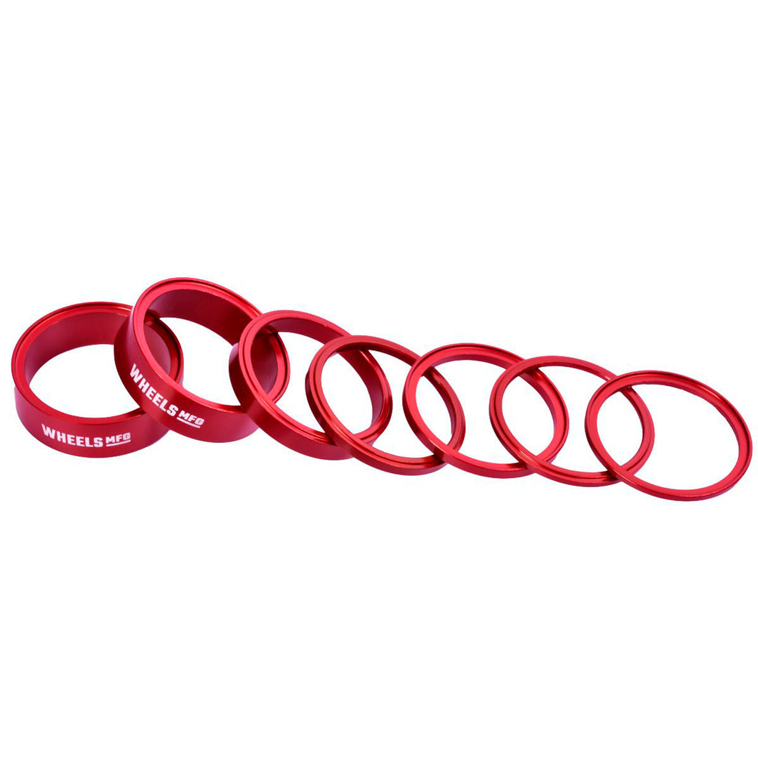 Headset Spacers Wheels Manufacturing Wheels Manufacturing StackRight Headset Spacer Kit - Red Firebrick