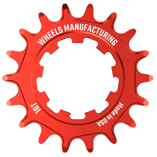 Freehubs Wheels Manufacturing Wheels Manufacturing SOLO-SPEED Cog - 18t Fits SOLO-SPLINE SOLO-XD kits Red Firebrick