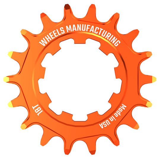 Freehubs Wheels Manufacturing Wheels Manufacturing SOLO-SPEED Cog - 18t Fits SOLO-SPLINE SOLO-XD kits Orange Tomato