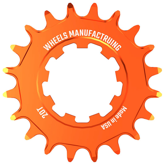 Freehubs Wheels Manufacturing Wheels Manufacturing SOLO-SPEED Cog - 20t Fits SOLO-SPLINE SOLO-XD kits Orange Tomato