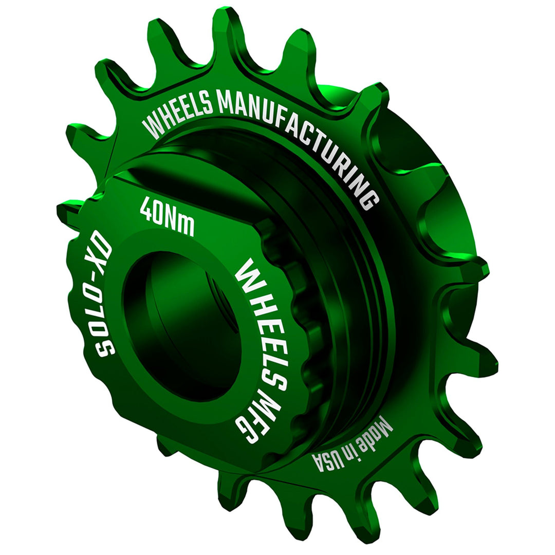 Freehubs Wheels Manufacturing Wheels Manufacturing SOLO-SPLINE Micro Spline Single Speed Conversion Kit - 18t For Shimano Micro Spline Hub Bodies Green Black