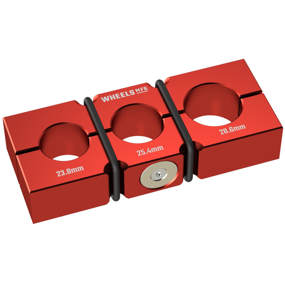 Suspension Tools Wheels Manufacturing Wheels Manufacturing Vice Shaft Clamp  - For Large Sized Common Suspension Components Firebrick