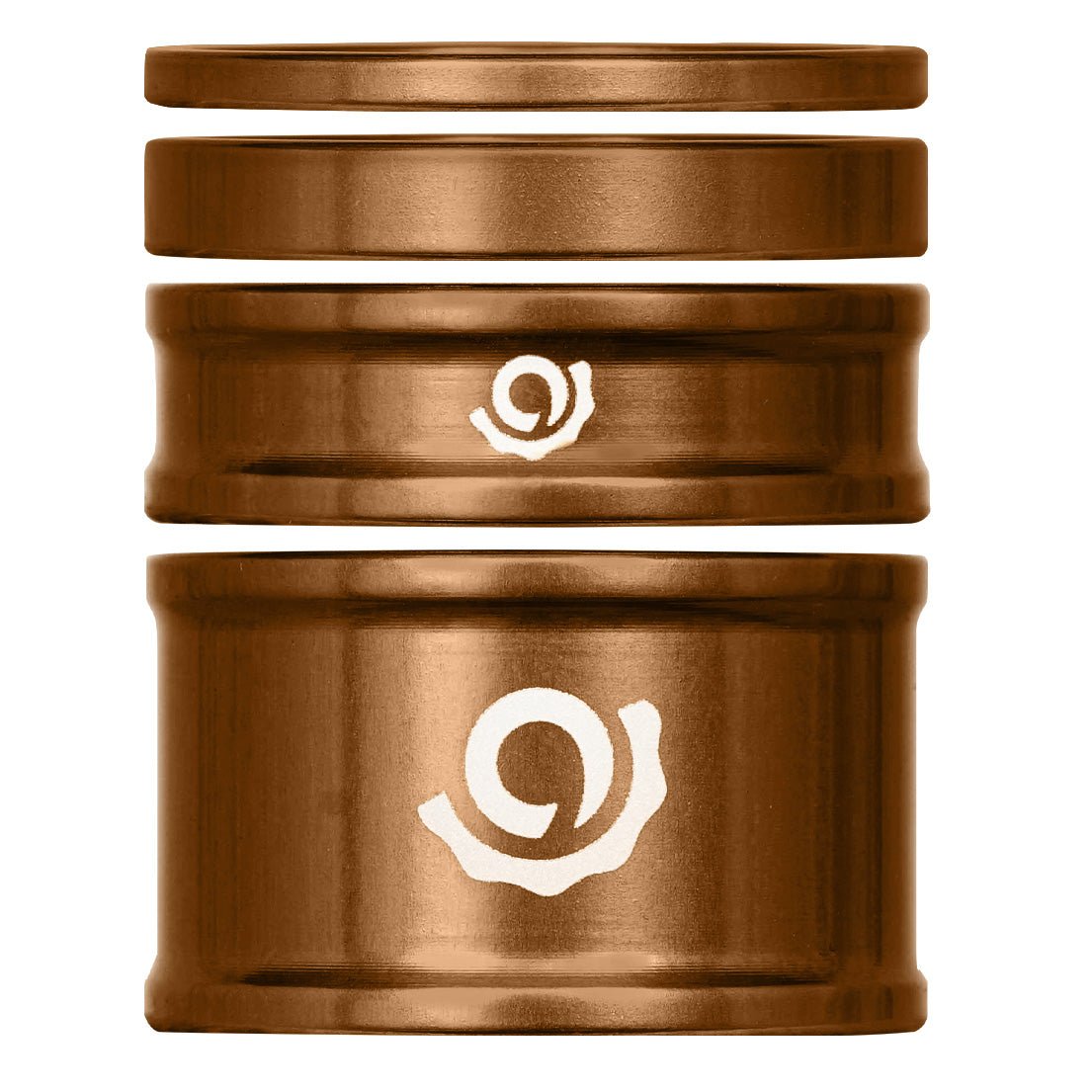 Headset Spacers Industry Nine Industry Nine Headset Combo Spacer Kit 1-1/8" Set/4  Bronze Saddle Brown