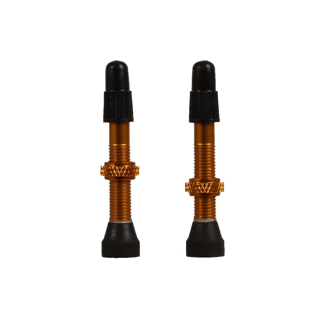 Tubeless Valves Industry Nine Industry Nine Tubeless Valves - 40mm Gold Pair Black