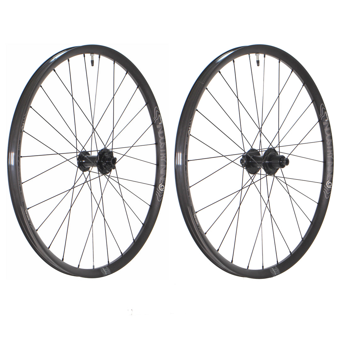 Wheels Industry Nine Industry Nine 1/1 Enduro S Wheelset - 29" 15 x 110mm/12 x 148mm 6-Bolt Micro Spline BLK Dark Slate Gray