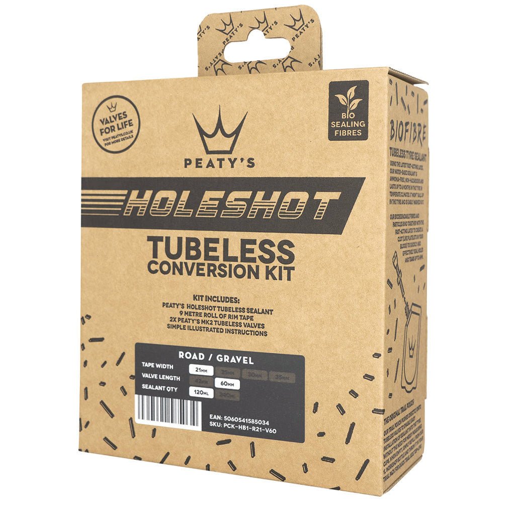 Tubeless Tape Peaty's Peatys Holeshot Tubeless Conversion Kit (21mm) Road/Gravel Tan