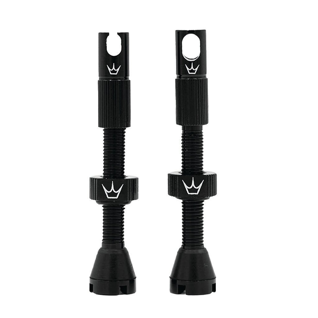 Tubeless Valves Peaty's Peatys Alloy Presta Valve Stem 42mm Pair Black Black
