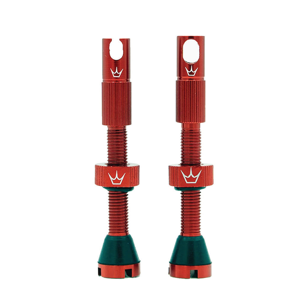 Peaty's Alloy Presta Valve Stem 60mm Pair Red 