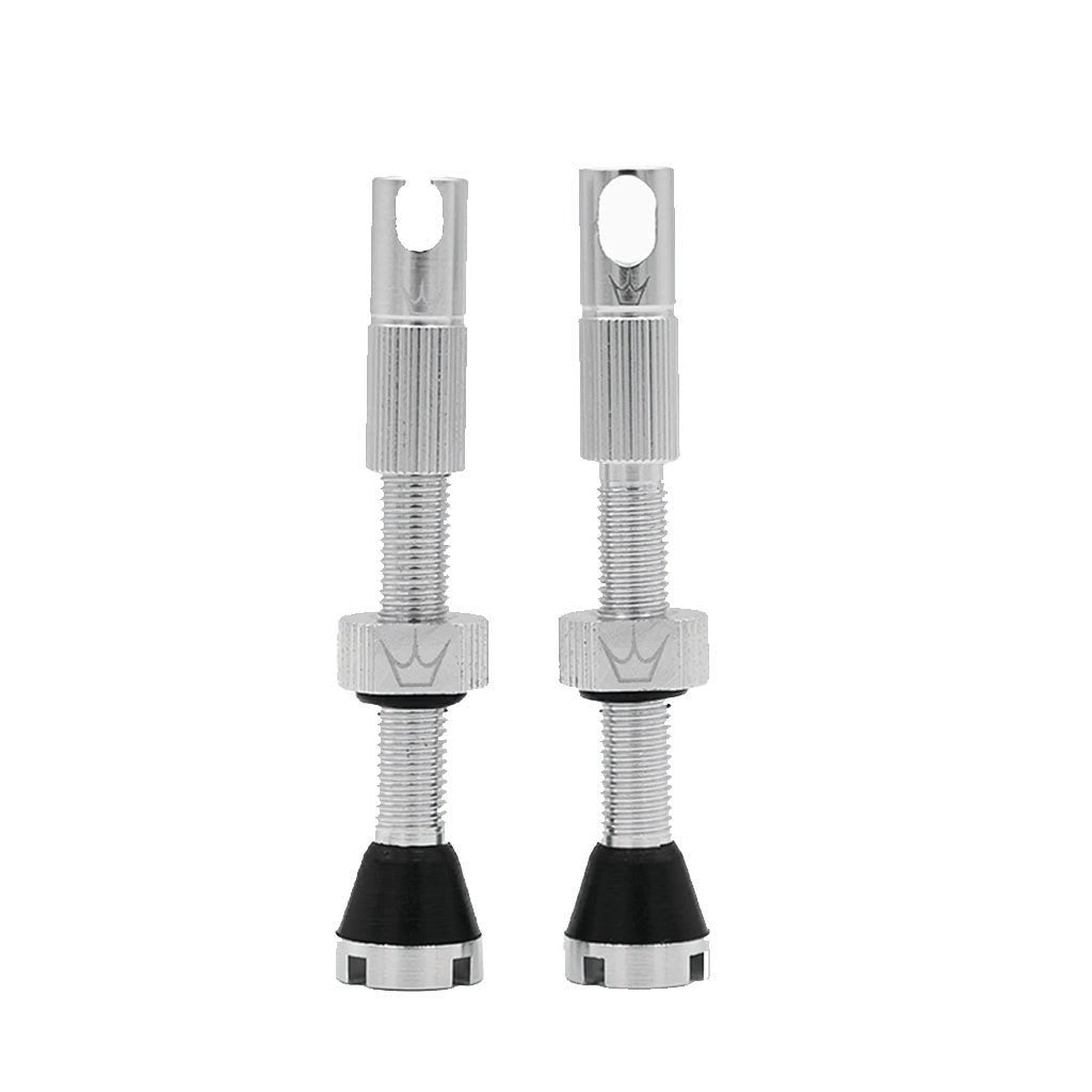 Tubeless Valves Peaty's Peatys Alloy Presta Valve Stem 60mm Pair Silver Gray