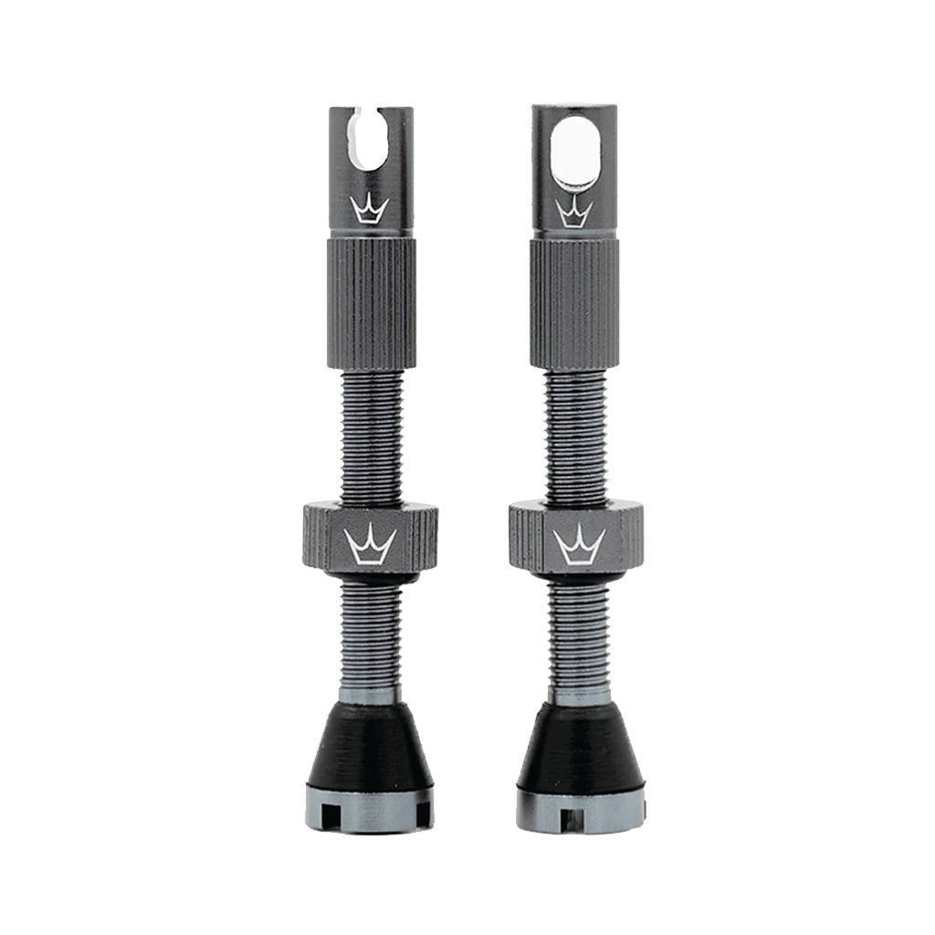 Tubeless Valves Peaty's Peatys Alloy Presta Valve Stem 60mm Pair Slate Dim Gray