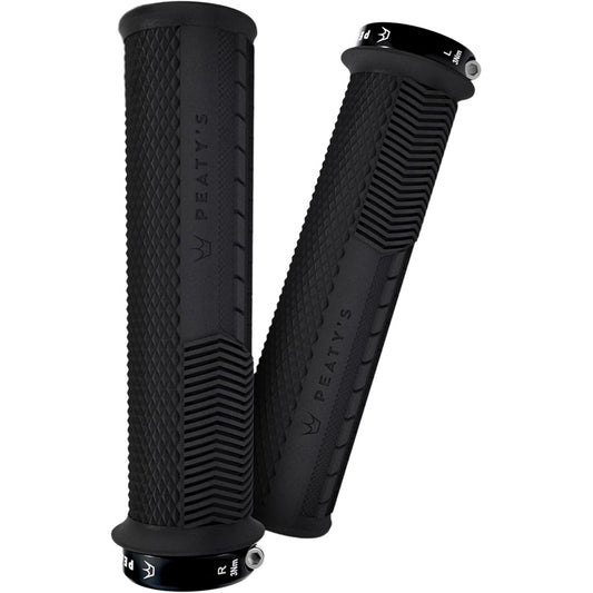 Lock-On Grips Peaty's Peatys Race Control Knurl Thick Lock-On Grips Pair Black Black