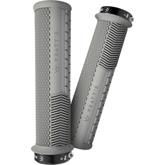 Lock-On Grips Peaty's Peatys Race Control Knurl Thick Lock-On Grips Pair Slate Light Slate Gray