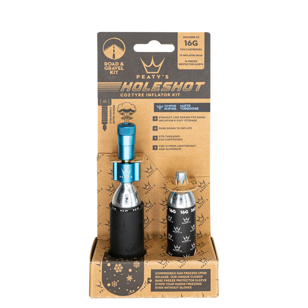 CO2 Inflators/Cartridges Peaty's Peatys Holeshot CO2 Gravel/Road Inflator w/Cart Turqse Rosy Brown