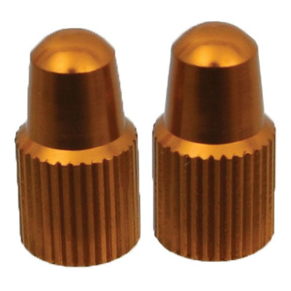 Tube Care Yokozuna Yokozuna Alloy Valve Cap Presta Gold - Pair Saddle Brown