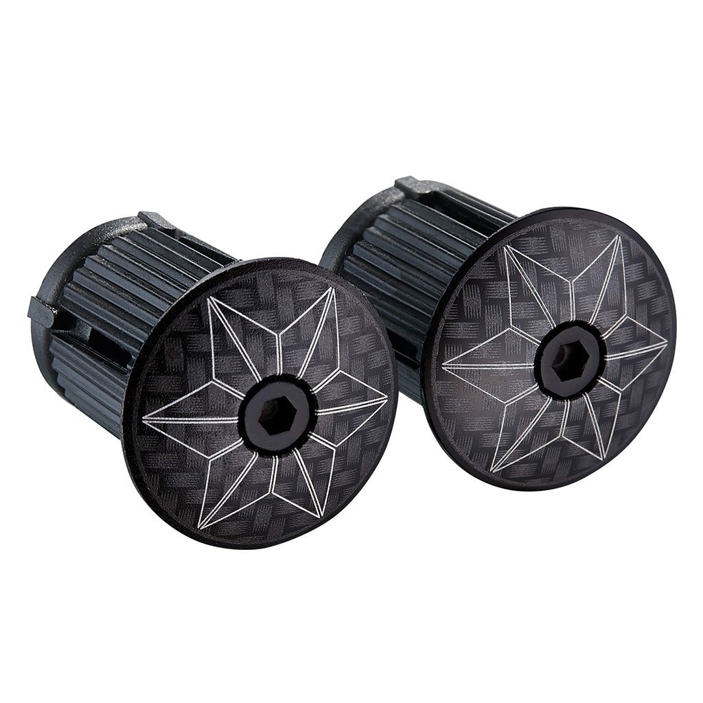 Bars Ends & Plugs Supacaz Supacaz Star Plugz Bar Plugs Anodized Carbon Black Dark Slate Gray