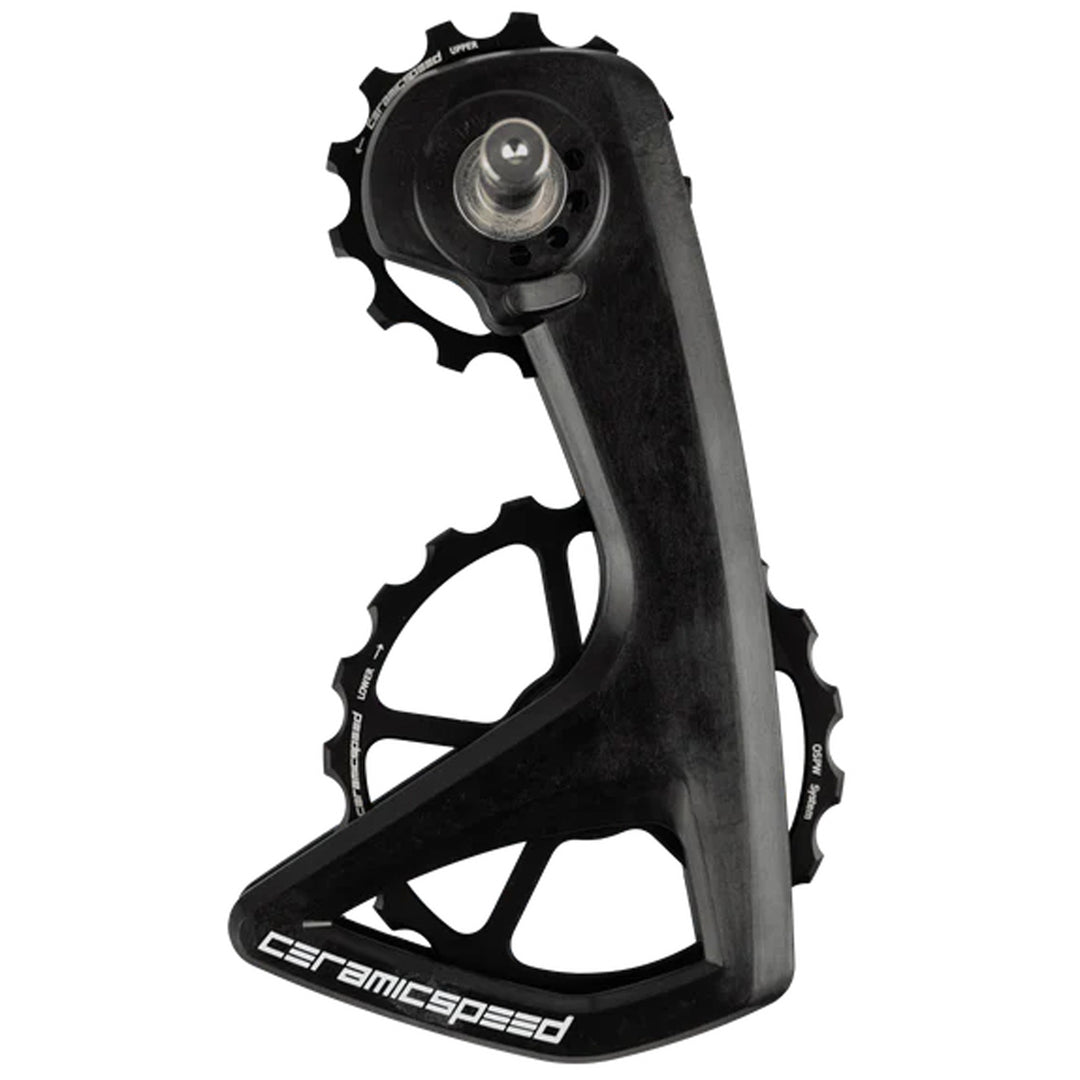 Cage Assembly CeramicSpeed CeramicSpeed OSPW RS Pulley Wheel System Shimano 105 7150 - Aluminum Pulley 5 Spoke Carbon Cage BLK Black