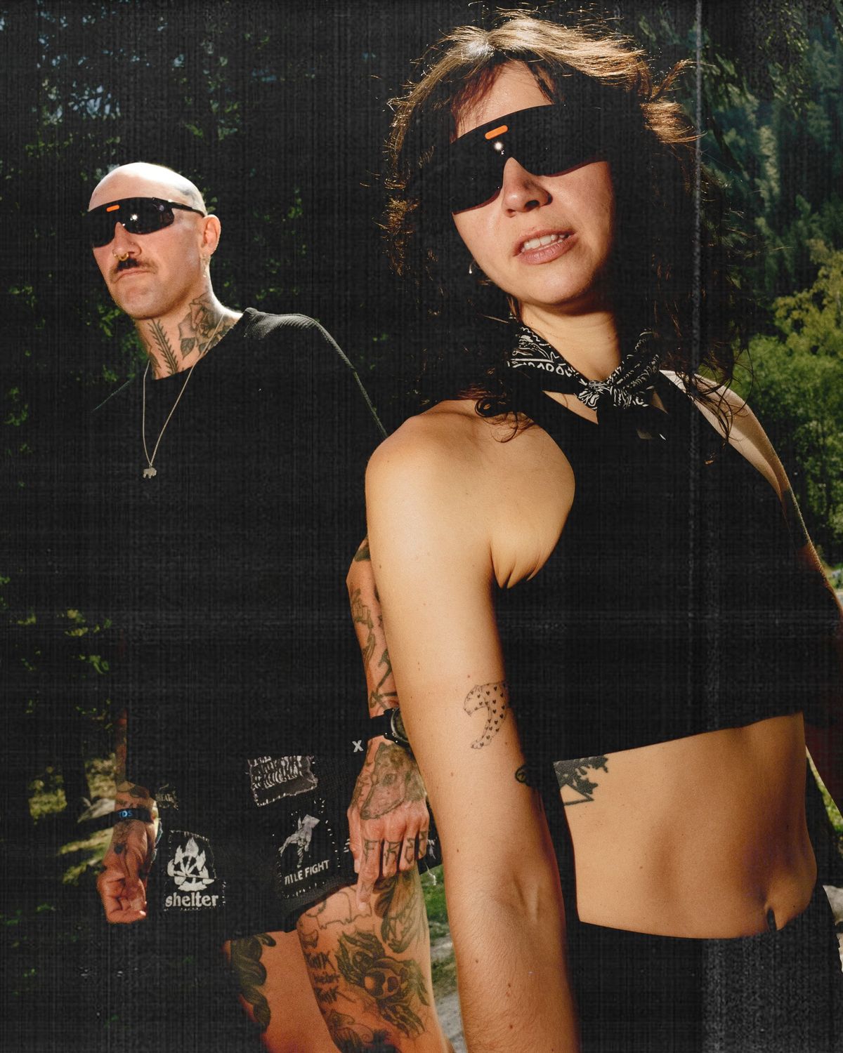 Two riders wearing Alba Optics JUMBO ULTRA sunglasses